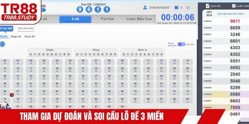 Tham gia dự đoán và soi cầu lô đề 3 miền