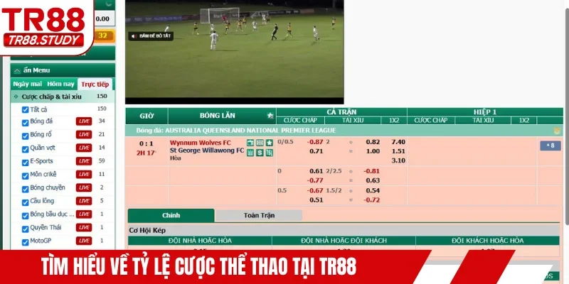 Tìm hiểu về tỷ lệ cược thể thao tại TR88